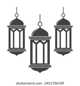 
islamic lantern icon vector illustration