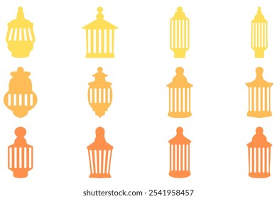 Islamic lantern illustration design set