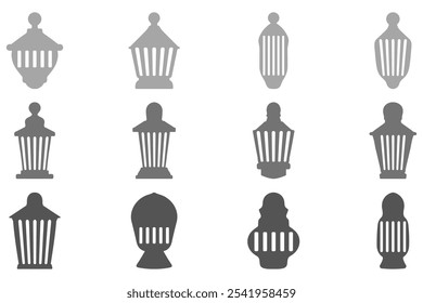 Islamic lantern illustration design set