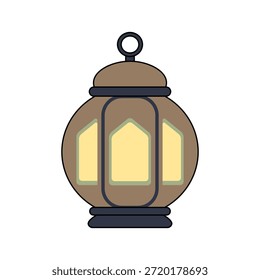 Islamische Laterne Illustration mit weichem Licht und minimalistischem traditionellem Design