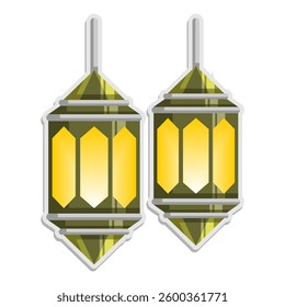 islamic lantern lamp hanging illustration art