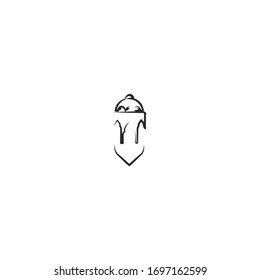 islamic lantern logo icon design with line art style