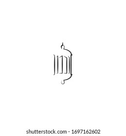 Logo-Design mit islam Laternenmotiv im Linienstil