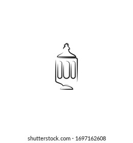 Logo-Design mit islam Laternenmotiv im Linienstil