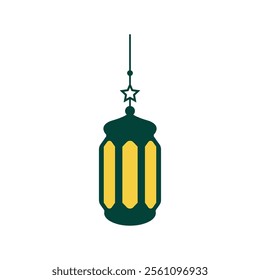 Islamic lantern logo illustration flat design