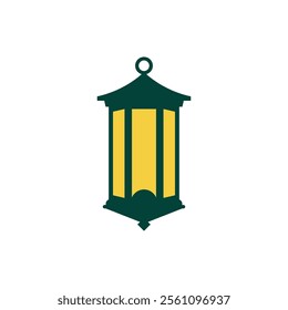 Islamic lantern logo illustration flat design template