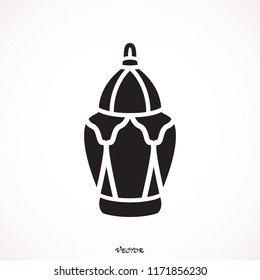 Islamic lantern for Muslim Community festival. Icon beautiful arabic lamp. Vector illustration