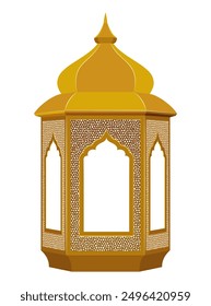 islamic lantern muslims attribute of religion flat style stock vector illustration
