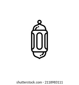 Islamic lantern outline icon vector illustration. Lantern icon vector