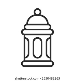 Vector de icono de decoración de Ramadán con contorno de linterna islámica