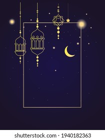 Islamic lantern Ramadan Kareem background vector illustration.