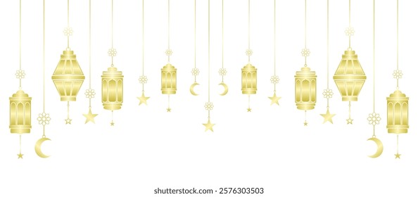 islamic lantern ramadan kareem background vector eps