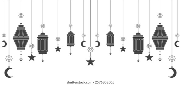 islamic lantern ramadan kareem background vector eps