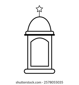 Islamic lantern silhouette icon design 