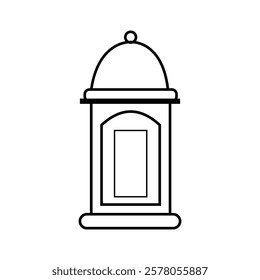 Islamic lantern silhouette icon design 