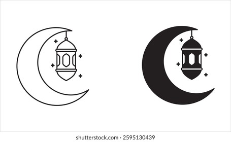 Islamic lantern simple icon on white background