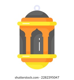 Islamic lantern vector design, portable light icon in modern style