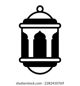 Islamic lantern vector design, portable light icon in modern style