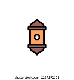 islamic lantern vector icon filled line style. perfect use for logo, presentation, website, and more. simple modern icon design color line style