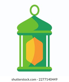 Islamic lantern vector illustration. Islamic symbol lantern, with bright color, perfect to be a ramadan icon. use flat style.