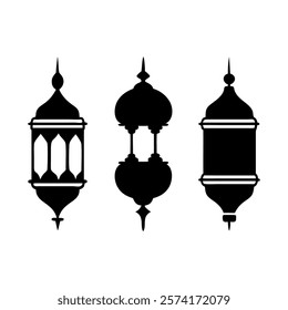 Islamic Lanterns Collection for Ramadan and Eid Design, Lanterns Silhouette Illustration