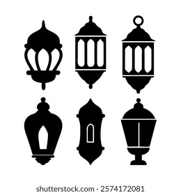 Islamic Lanterns Collection for Ramadan and Eid Design, Lanterns Silhouette Illustration