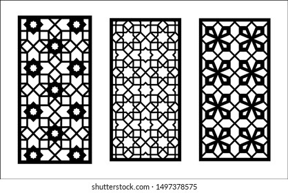 Laser Pattern Set Decorative Vector Panels Stock Vector (Royalty Free ...