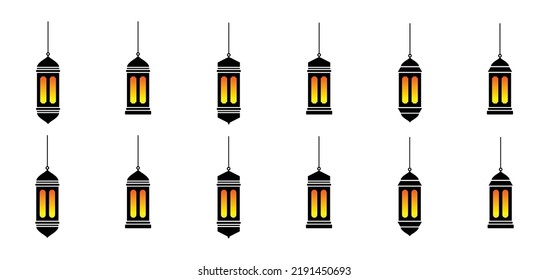Icono Laterano Islámico. Icono de Ramadan Latern. Icono decorativo laterano árabe, Ilustración vectorial