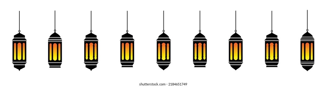 Islamic Latern Icon. Ramadan Latern Icon. Ramadan Vintage icon. Arabic Latern Decorative Icon, Vector Illustration