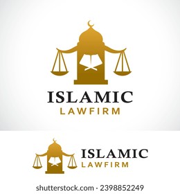 islamic law. justice. law firm logo design template