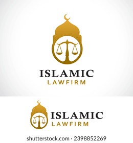 islamic law. justice. law firm logo design template