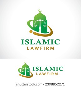 islamic law. justice. law firm logo design template