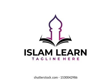 islamic learn logo icon vector