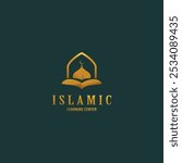 islamic learning center logo design vector