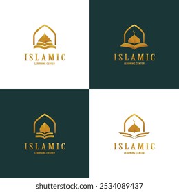 islamic learning center logo design vector