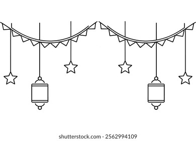 Islamic line art. festive line art
