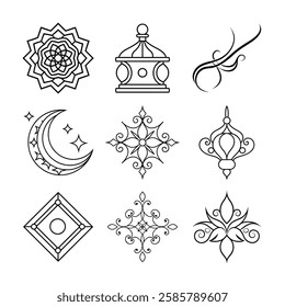 Islamic Line Art Vector Illustration