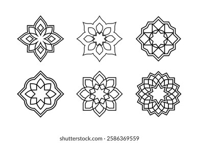 Islamic Line Art Vector Ornament Design