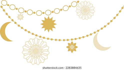 Islamic line hanging decoration illustration