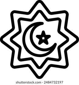 islamic line icon illustration vector