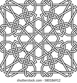 Islamic Line Pattern Interlaced Seamless Vector Stock Vector (Royalty ...