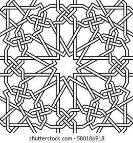 Islamic Line Pattern Interlaced Seamless Vector Stock Vector (Royalty ...