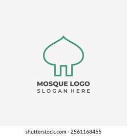 Islamic Lineart Mosque Dome Logo with Simple Style