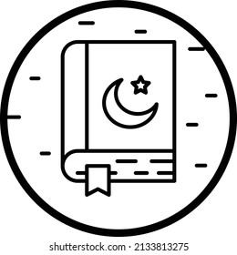 Islamic literature book Concept, Hadith or Tafseer Books Vector Icon Design, Muslim festival Symbol, Lesser Eid and Islamic Holidays Sign, holy Ramazan stock illustration