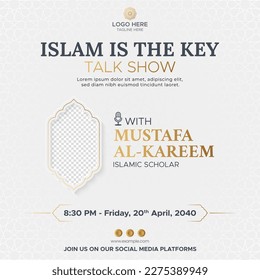 Islamic live webinar podcast talk show cover social media post design	