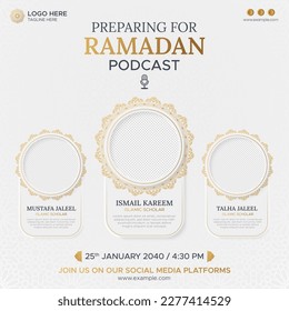 Islamic live webinar podcast talk show cover social media post design