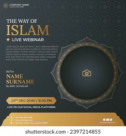 Islamic live webinar podcast talk show cover social media post design