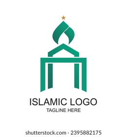 Islamic logo design simple concept Premium Vector
