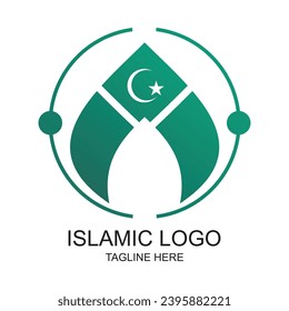 Islamic logo design simple concept Premium Vector