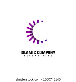 Islamisches Logo-Designvorlage einzeln auf weißem Hintergrund